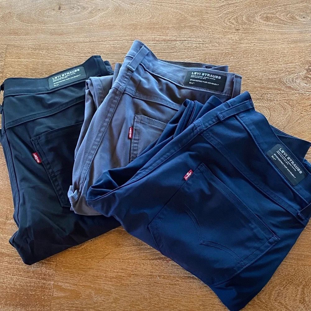 3 x pairs Levi 511 Slim Tech 5 pocket pants - Picture 2 of 12
